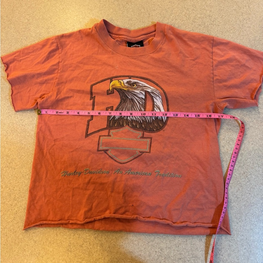 Harley-Davidson Orange Tee with Eagle Graphic - Picture 7 of 9